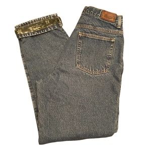 Vintage L. L. Bean Double L Women's Lined Jeans Size 12 Relaxed Fit Green Cotton